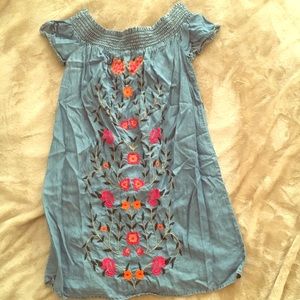 Denim Off the Shoulder Dress